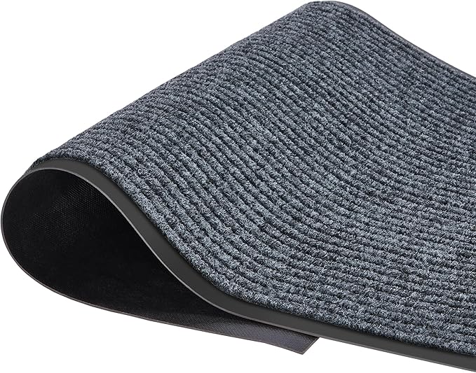 Front Door Mat, 4 x 2 Feet Indoor Outdoor Entrance Mat, Heavy Duty Commercial Floor Mats, Non-Slip Rubber Backing Doormat for Entryway, Waterproof, Low-Profile, Easy to Clean