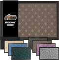 GORILLA GRIP 100% Waterproof All-Season WeatherMAX Doormat, 72x24, US Designed Natural Rubber, Stain and Fade Resistant, Low Profile Indoor Outdoor Door Mats, Easy Clean Patio Mat, Taupe Basket Weave