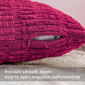 Pack of 2 Corduroy Decorative Throw Pillow Covers – Rose, 12x20in