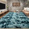 Tepook Fluffy Large Rugs for Living Room, Area Rug 6x9 Soft Carpet for Bedroom, Modern Shaggy Rug for Kids Boys Girls, Plush Indoor Nursery Home Decor Rug with Non-Slip Bottom, Peacock Blue
