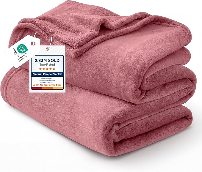Bedsure GentleSoft Fleece Throw Blanket for Couch Dusty Rose - Lightweight Plush Fuzzy Cozy Soft Blankets and Throws for Sofa, 50x70 inches