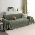 MYSKY HOME Loveseat Cover Moss Green Couch Cover Sectional Couch Covers for 2 Cushion Couch Sofa Thick Universal Chenille Sofa Cover with Tassel Durable Furniture Protector for Dogs 91" x 118"
