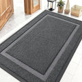 OLANLY Front Door Mat Indoor Outdoor Entrance, Waterproof All-Season, All-Weather Doormat, Sturdy Natural Rubber, Fade Resistant, Low Profile, Easy Clean Patio Porch Entryway Mat, 47x32, Grey