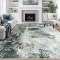 8x10 Area Rugs for Living Room Rug Washable: Abstract Large Rug for Dining Room Bedroom Carpet Non Slip 8 by 10 Indoor Modern Nursery Home Office Black Gold