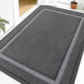 OLANLY Front Door Mat Indoor Outdoor Entrance, Waterproof All-Season, All-Weather Doormat, Sturdy Natural Rubber, Fade Resistant, Low Profile, Easy Clean Patio Porch Entryway Mat, 59x40, Grey