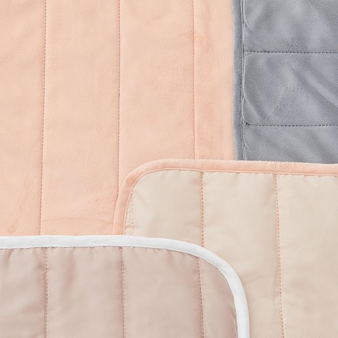 Great Bay Home Velvet Loveseat Cover - Washable Slipcover Furniture Protector with Elastic Straps - Furniture Cover for Dogs, Kids, and Pets - Stitched Detail (Peach)