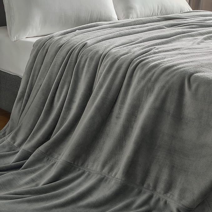 BEDELITE Big Fleece Blanket - 120" x 120" (10' x 10'), Super Soft Fluffy Fuzzy Oversized King Blanket for Bed, Couch, Sofa, Camping, Fits Whole Family, Grey
