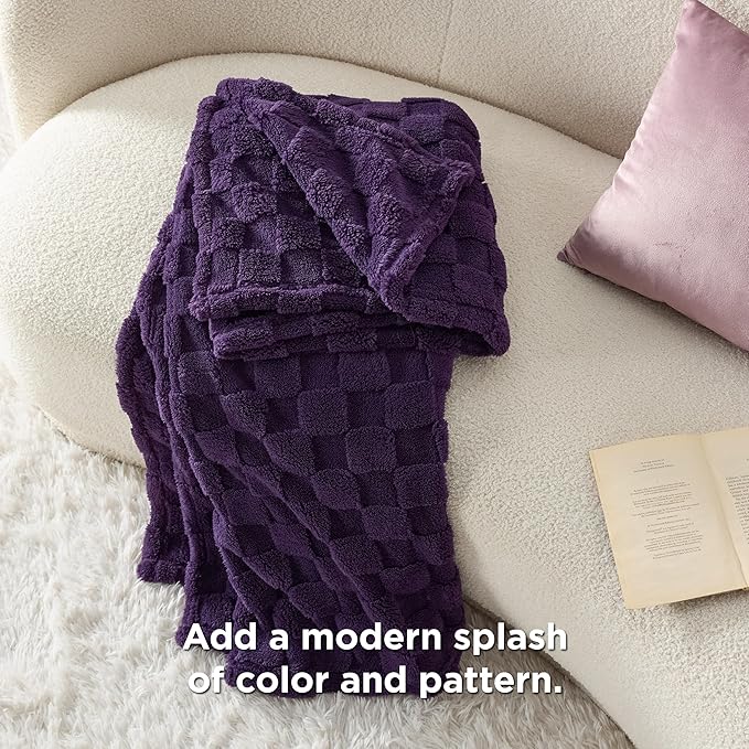 Bedsure GentleSoft Purple Throw Blanket for Couch - Super Soft Cozy Blankets Gifts for Kids Girls, Cute Small Fleece Mother's Day Throws for Bedroom Home Decor, 50x70 Inches