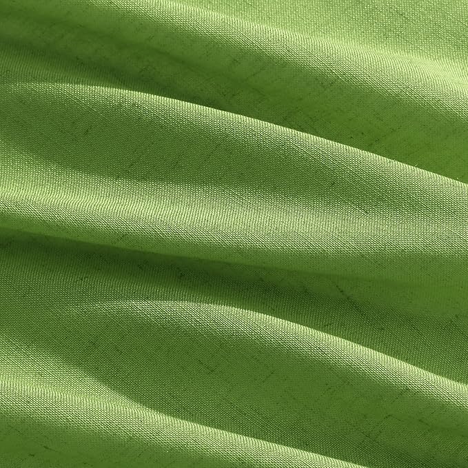 Extra Long Curtain Lime Green Morden Linen Blend Light Filtering Back Tab Curtains for Long Winodws 120 Inches Length, Semi Sheer Privacy Drapes for Living Room, 52x120 inch, 2 Panels