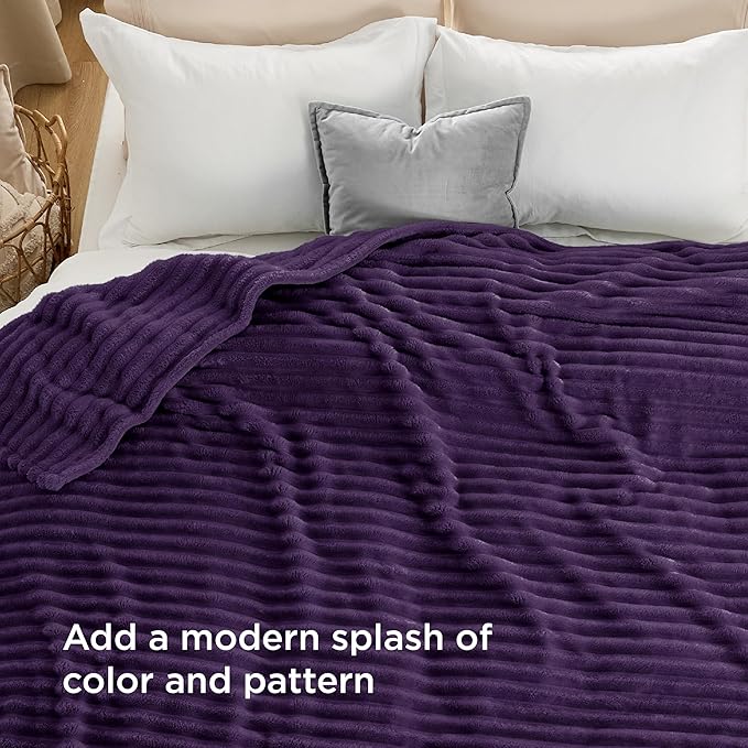 Bedsure GentleSoft Purple Fleece Blanket for Couch - Cozy Soft Blankets for Women, Cute Small Throws for Girls, 90x90 Inches