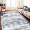 6x9 Area Rug for Living Room: Non-Slip Washable Rugs for Dining Room Bedroom Study Home Office - Easy-to-Clean Stain and Water Resistant Carpet - Soft Low-Pile Mat Navy Grey