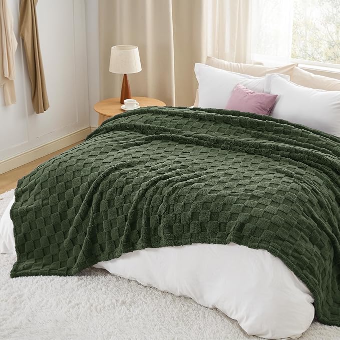 Bedsure GentleSoft King Size Blanket for Bed - Super Soft Cozy Blankets for Kids Girls, Large Fuzzy Fleece Throw for Bedroom Decor, Olive Green,108x90 Inches