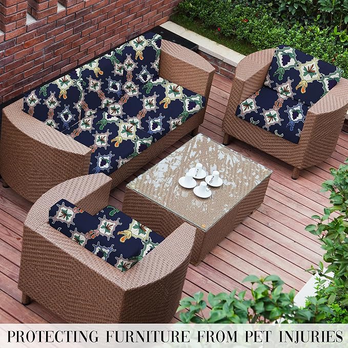 Outdoor Cushion Covers Set,8PCS Patio Furniture Couch Seat Slipcovers, Replacement for Sofa Sectional Chair(Cover，Only)