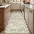 Kitchen Runner Rug Non Slip Washable 2.5x8, Soft Low Pile Entryway Rug Runners for Hallways,Carpet Runner for Living Room,Kitchen, Laundry, Bathroom(Brown/Beige,2.5'x8')