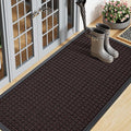 Smiry Front Door Mat Outside Entrance, Heavy Duty Natural Rubber Doormat, Non Slip, Trap Dirt and Moisture, Easy Clean, Low Profile Welcome Floor Mats for Indoor Outdoor Entry, 71x23 Inch, Brown
