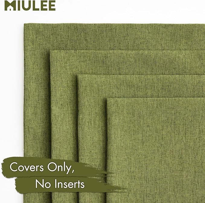MIULEE Pack of 4 Decorative Throw Pillow Covers Linen Waterproof Pillow Covers Farmhouse Cushion Cases for Outdoor Patio Garden Tent Balcony Couch Sofa18x18 inch Green