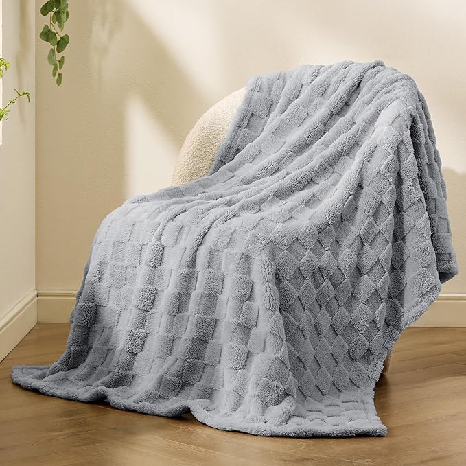 Bedsure GentleSoft Twin Blanket for Bed Silver Grey - Super Soft Cozy Blankets for Kids Girls, Cute Fuzzy Fleece Throws for Bedroom Couch, 60x80 Inches