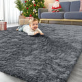 OLANLY 5x11 Machine Washable Large Area Rugs for Living Room, Bedroom, Soft Fluffy Shaggy Bedside Rug, Indoor Floor Carpet for Kids Girls and Boys, Dorms, Nursery, Home Decor Aesthetic, Grey