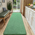 AROGAN Washable 2x8 Runner Rug for Hallway, Long Runner Rugs wtih Soft Memory Foam for Bedroom, Non Slip Backing Carpet Runners for Hallways, Kitchen, Bathroom, Entryway Home Decor, Matte Green