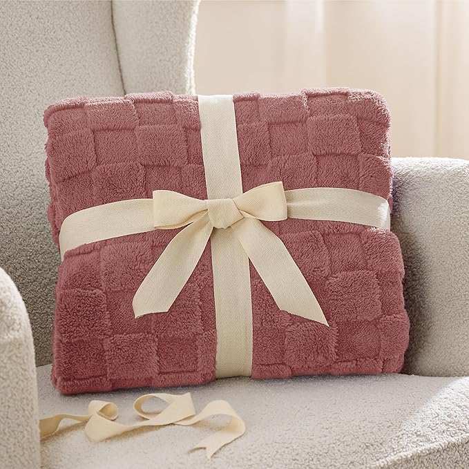 Bedsure GentleSoft Dusty Pink Throw Blanket for Couch - Super Soft Cozy Blankets Gifts for Women Kids Girls, Cute Small Fleece Throws for Bedroom Home Decor, 50x70 Inches