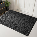Black Leaves Outdoor Indoor Entrance Door mat, Absorbent Durable Heavy Duty Welcome Front Door Mat,Thick Natural Rubber Back,Easy Clean Entryway Mat 47x32 Inch, Low Profile