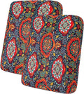 hyha Printed Couch Cushion Covers, Floral Sofa Covers Washable for 2 Cushion Couch, Stretch Pattern Outdoor Cushion Covers for Patio Furniture with Elastic Bottom(2 Packs, Mandala Floral)