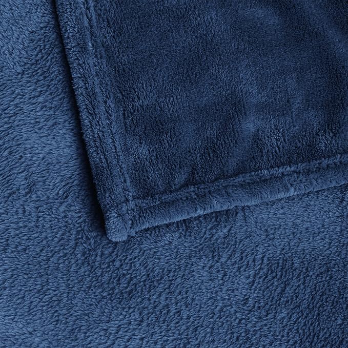 BEDELITE Fleece Blanket Navy Blue Throw Blankets for Couch & Bed, Luxury Plush Cozy Fuzzy Blanket 50" x 60", Super Soft Warm Lightweight Throw Blanket for Travel Camping