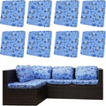 8Pcs Outdoor Cushion Covers, Patio Cushion Covers,Stretch Elastic Slipcovers, Replacement Washable & Reusable Furniture Protector for Patio Couch (Shells & Fish,Cover Only)