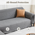 2 Pieces Sectional Couch Covers L Shaped Sofa – X-Large, Dark Grey