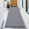 OLANLY Front Door Mat Indoor Outdoor Entrance, Waterproof Heavy Duty Doormat, Fade Resistant, Low Profile, Easy Clean Patio Porch Welcome Floor Mats for Entry, 71x34, Light Gray