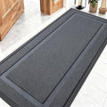 OLANLY Front Door Mat Indoor Outdoor Entrance, Waterproof All-Season, All-Weather Doormat, Sturdy Natural Rubber, Low Profile, Easy Clean Patio Porch Entryway Mat, 59x23, Charcoal Gray