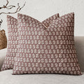 Foindtower Set of 2 Decorative Vintage Floral Print Throw Pillow Covers Neutral Modern Farmhouse Cushion Covers Boho Home Decor for Sofa Chair Couch Bedroom Living Room,18×18 Inch,Wine Red