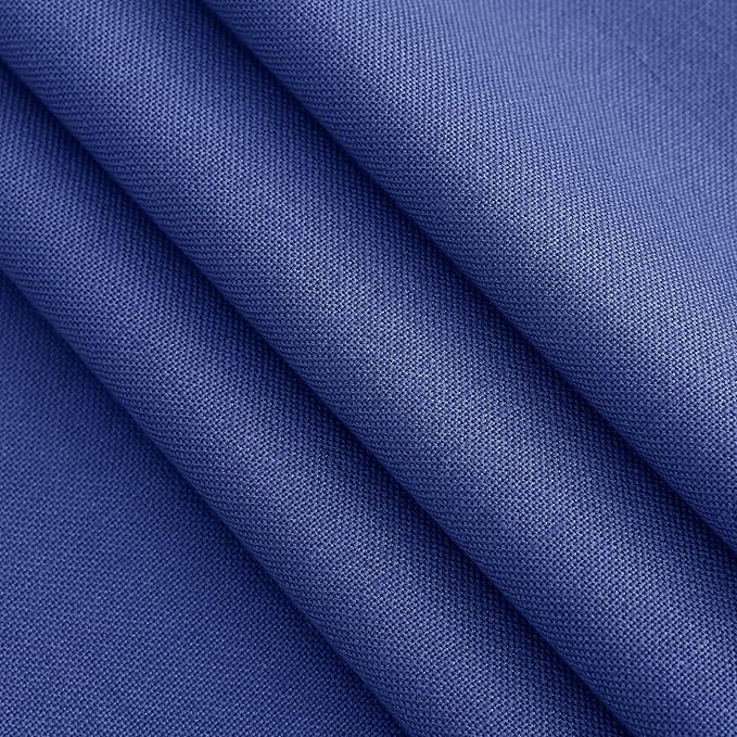 Nanspring Classic Blue Linen Curtains 72 Inch Length for Living Room Semi Sheer Light Filtering Door Drapes 2 Panels Set for Kids Bedroom Light Filtering Back Tab Modern Farmhouse Decor 52x72