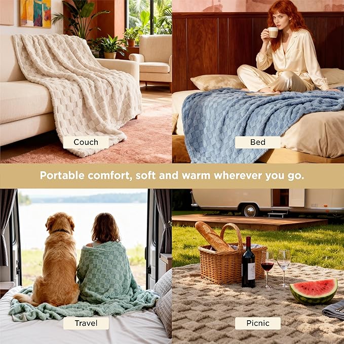 Bedsure GentleSoft Sage Green Twin XL Blanket for Bed - Super Soft Cozy Fleece Blankets for Kids, Cute Spring Throws for Girls, Dorm Room Essentials for Girls Teens Back to School, 66x90 Inches