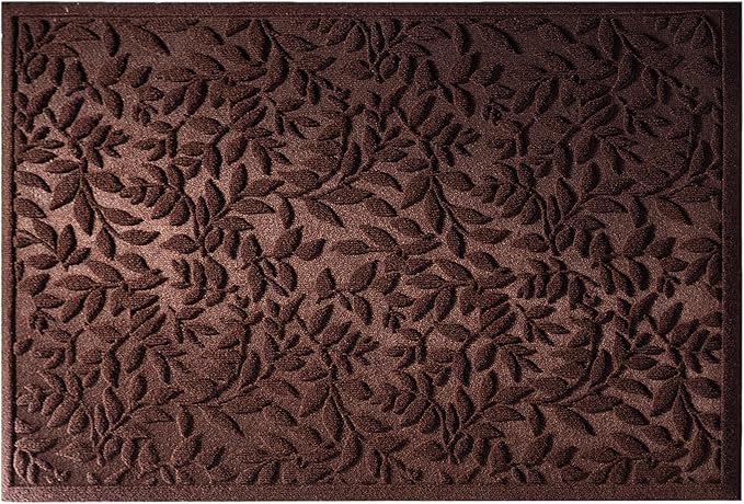 Coffee Brown Leaves Outdoor Indoor Entrance Door mat, Absorbent Durable Heavy Duty Welcome Front Door Mat,Thick Natural Rubber Back,Easy Clean Entryway Mat 47x32 Inch, Low Profile