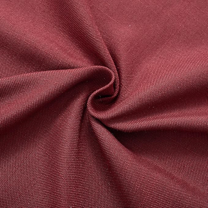 Burgundy Curtains for Living Room Back Tab Modern Farmhouse Semi Sheer Burgundy Curtains 90 inches Long 2 Panels Set Muted Neutral Window Curtain for Dining Room Bedroom 52x90