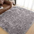 Goolela Grey Area Rug 8x10 Gray Fluffy Fuzzy Furry Rug for Living Room Bedroom Faux Sheepskin Fur Shaggy Rectangle