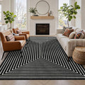 Latte&Fog 5x7 Area Rugs for Living Room Bedroom, Modern Abstract Washable Rug, Boho Non Slip Low Pile Carpet for Indoor Dining Room, Office, Dorm, Classroom, Farmhouse and Kids Room