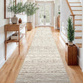 3x15 Washable Kitchen Runner Rug: Modern Moroccan Runners for Hallway Soft Non Slip Rugs with Rubber Backing Low Pile Thin Waterproof Floor Carpet for Entryway Bedroom Bathroom Indoor 3x15 Beige