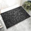 Black Leaves Outdoor Indoor Entrance Doormats, Absorbent Durable Heavy Duty Welcome Front Door Mat,Thick Natural Rubber Back,Easy Clean Entryway Mat 17x30 Inch, Low Profile