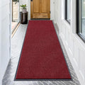 OLANLY Front Door Mat Indoor Outdoor Entrance, Waterproof Heavy Duty Doormat, Fade Resistant, Low Profile, Easy Clean Patio Porch Welcome Floor Mats for Entry, 71x34, Wine Red