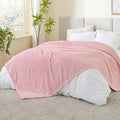BEDELITE Fleece Blanket - 3D Jacquard Decorative Pink King Size Blankets for Bed, Soft and Cozy Warm Plush Fluffy Blanket All Seasons Suitable, 108x90Inches