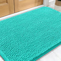 OLANLY Dog Door Mat for Muddy Paws 32x20, Absorbs Moisture and Dirt, Absorbent Non-Slip Washable Doormat, Quick Dry Chenille Mud Mat for Dogs, Entry Indoor Entryway Carpet for Inside Floor, Teal