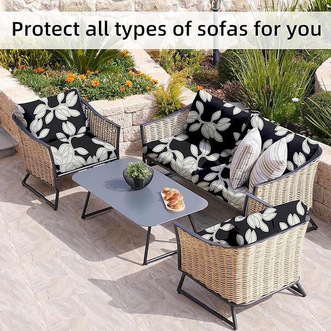 8Pcs Stretch Patio Cushion Covers,Outdoor Couch Covers Replacement,Outdoor Couch & Sofa Slipcovers,for Patio Furniture Cushion Covers,Washable Reusable urniture Protector(Patch,8PCS)