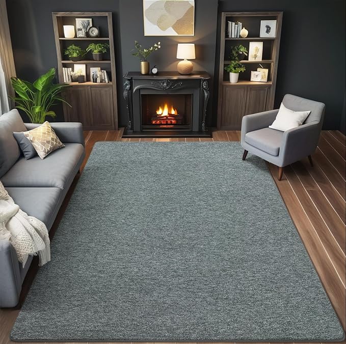 AROGAN Washable 6×9 Living Room Rug, Modern Area Rugs with Soft Memory Foam for Bedroom, Minimalist Non-Slip Indoor Floor Carpet for Dining Room Office Kids Playroom Decor, Grey