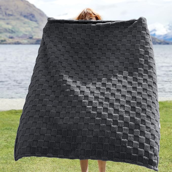Bedsure GentleSoft Twin Blanket for Bed Dark Grey - Super Soft Cozy Blankets for Kids Girls, Cute Fuzzy Fleece Throws for Bedroom Couch, 60x80 Inches