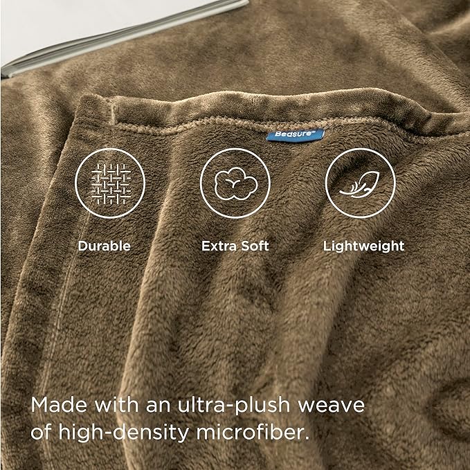 Bedsure GentleSoft Fleece Blankets King Size Camel - Bed Blanket Soft Lightweight Plush Cozy Fuzzy Luxury Microfiber, 108x90 inches