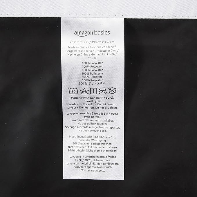 Amazon Basics Portable Blackout Curtain Shade with Suction Cups, Noise Reducing, Energy Saving, 50"W x 78"L, White, 2-Pack