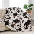 BEDELITE Cow Print Throw Blanket Twin Size for Couch & Bed, 300GSM Cute Plush Cozy Fuzzy Blanket 60x80 inches, Super Soft Warm Lightweight Throw Blanket for Travel Camping, Brown