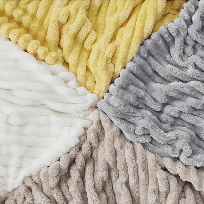 Bedsure Light Grey Fleece Blanket for Couch - Super Soft Cozy Blankets for Women, Cute Small Throws for Girls, 50x70 Inches